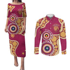 Brisbane Lions NAIDOC 2026 Personalised Couples Matching Puletasi and Long Sleeve Button Shirt 50 Years of Deadly Aboriginal Art