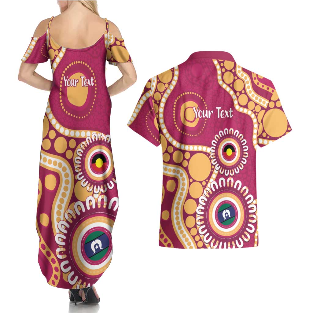 Brisbane Lions NAIDOC 2026 Personalised Couples Matching Summer Maxi Dress and Hawaiian Shirt 50 Years of Deadly Aboriginal Art