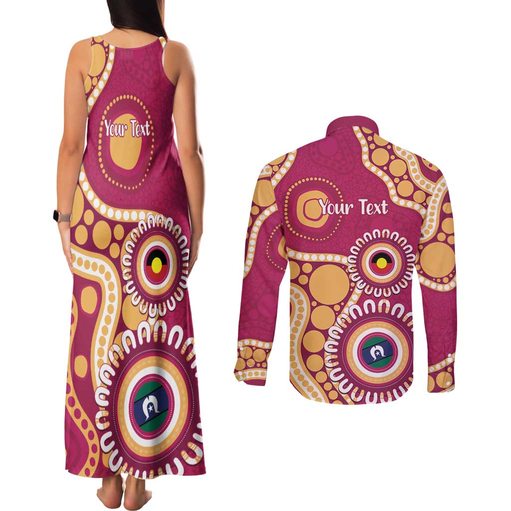 Brisbane Lions NAIDOC 2026 Personalised Couples Matching Tank Maxi Dress and Long Sleeve Button Shirt 50 Years of Deadly Aboriginal Art