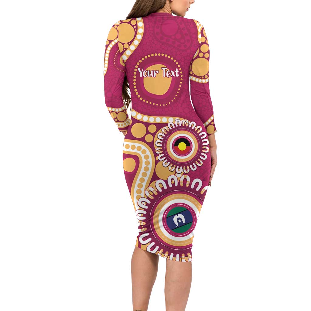 Brisbane Lions NAIDOC 2026 Personalised Family Matching Long Sleeve Bodycon Dress and Hawaiian Shirt 50 Years of Deadly Aboriginal Art