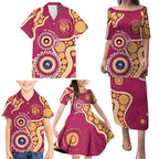 Brisbane Lions NAIDOC 2026 Personalised Family Matching Puletasi and Hawaiian Shirt 50 Years of Deadly Aboriginal Art