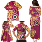 Brisbane Lions NAIDOC 2026 Personalised Family Matching Puletasi and Hawaiian Shirt 50 Years of Deadly Aboriginal Art