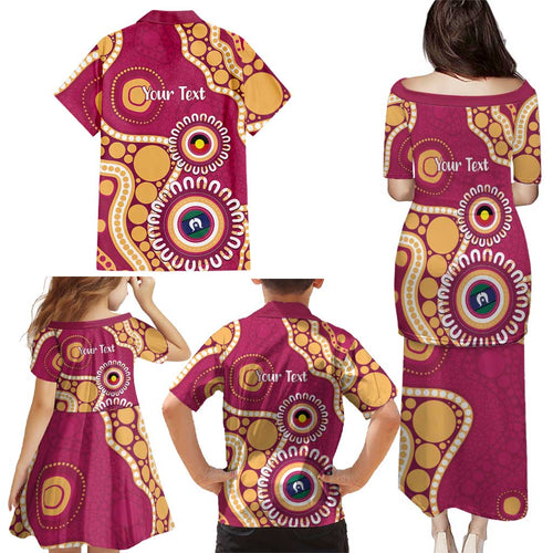 Brisbane Lions NAIDOC 2026 Personalised Family Matching Puletasi and Hawaiian Shirt 50 Years of Deadly Aboriginal Art