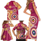 Brisbane Lions NAIDOC 2026 Personalised Family Matching Short Sleeve Bodycon Dress and Hawaiian Shirt 50 Years of Deadly Aboriginal Art