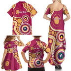 Brisbane Lions NAIDOC 2026 Personalised Family Matching Summer Maxi Dress and Hawaiian Shirt 50 Years of Deadly Aboriginal Art