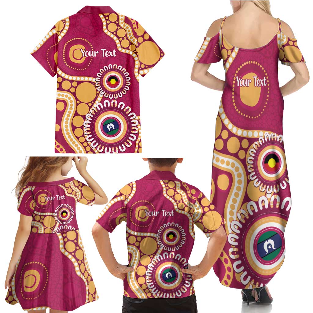 Brisbane Lions NAIDOC 2026 Personalised Family Matching Summer Maxi Dress and Hawaiian Shirt 50 Years of Deadly Aboriginal Art