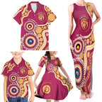 Brisbane Lions NAIDOC 2026 Personalised Family Matching Tank Maxi Dress and Hawaiian Shirt 50 Years of Deadly Aboriginal Art