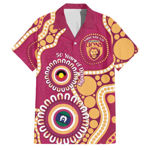 Brisbane Lions NAIDOC 2026 Personalised Family Matching Tank Maxi Dress and Hawaiian Shirt 50 Years of Deadly Aboriginal Art