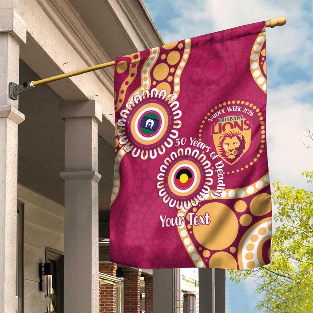 Brisbane Lions NAIDOC 2026 Personalised Garden Flag 50 Years of Deadly Aboriginal Art