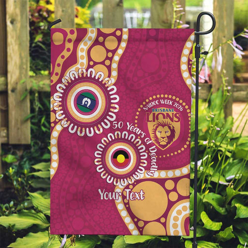 Brisbane Lions NAIDOC 2026 Personalised Garden Flag 50 Years of Deadly Aboriginal Art
