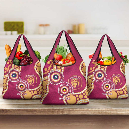 Brisbane Lions NAIDOC 2026 Personalised Grocery Bag 50 Years of Deadly Aboriginal Art