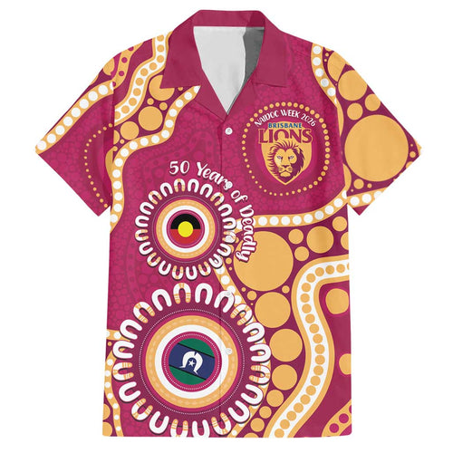 Brisbane Lions NAIDOC 2026 Personalised Hawaiian Shirt 50 Years of Deadly Aboriginal Art
