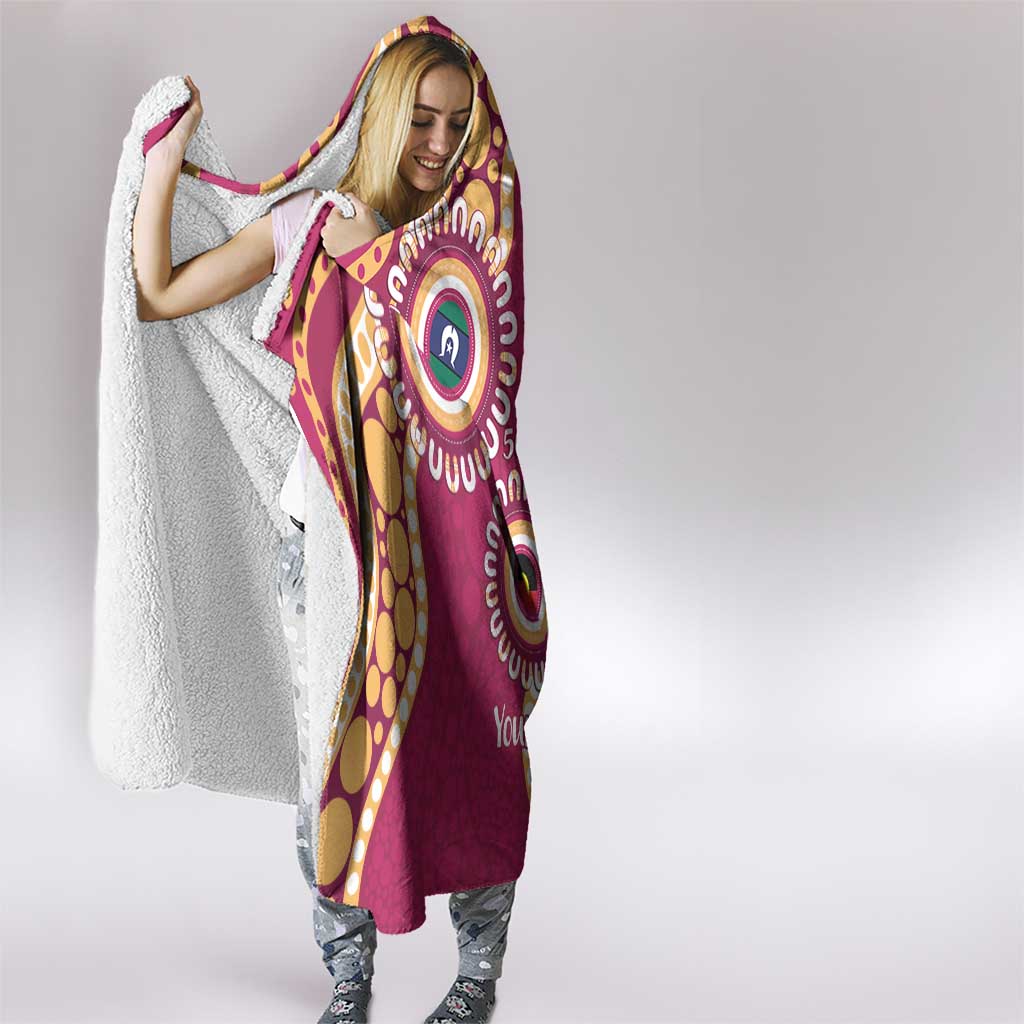 Brisbane Lions NAIDOC 2026 Personalised Hooded Blanket 50 Years of Deadly Aboriginal Art