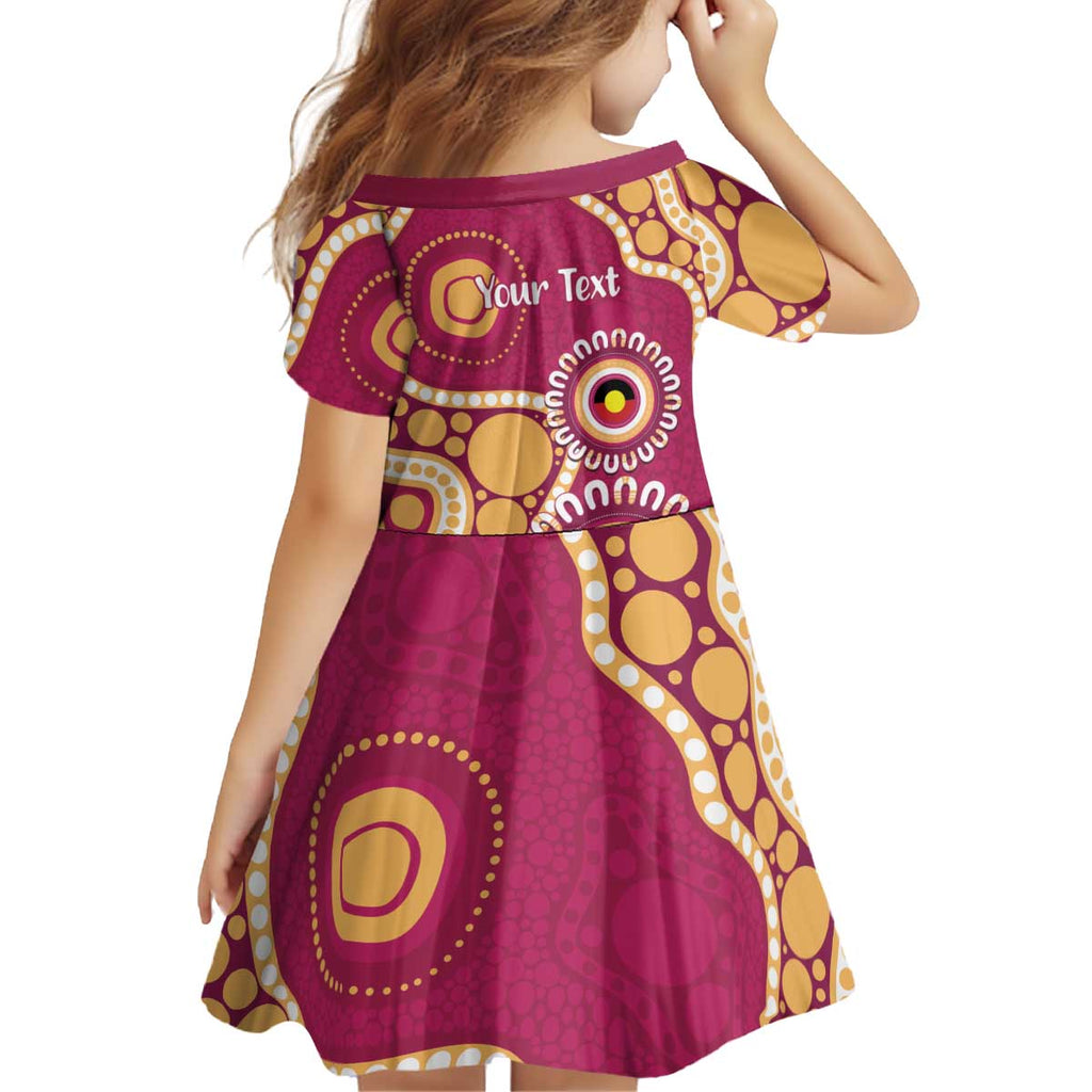 Brisbane Lions NAIDOC 2026 Personalised Kid Short Sleeve Dress 50 Years of Deadly Aboriginal Art