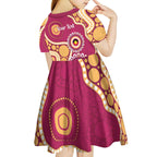Brisbane Lions NAIDOC 2026 Personalised Kid Short Sleeve Dress 50 Years of Deadly Aboriginal Art