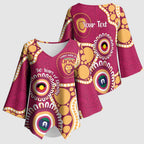 Brisbane Lions NAIDOC 2026 Personalised Kimono Sleeve Blouse 50 Years of Deadly Aboriginal Art