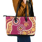 Brisbane Lions NAIDOC 2026 Personalised Leather Tote Bag 50 Years of Deadly Aboriginal Art