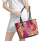 Brisbane Lions NAIDOC 2026 Personalised Leather Tote Bag 50 Years of Deadly Aboriginal Art