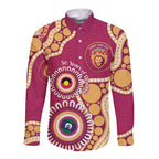 Brisbane Lions NAIDOC 2026 Personalised Long Sleeve Button Shirt 50 Years of Deadly Aboriginal Art
