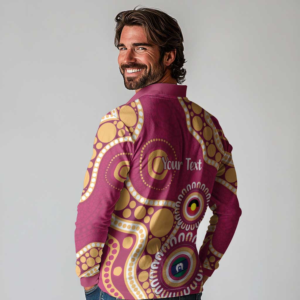 Brisbane Lions NAIDOC 2026 Personalised Long Sleeve Polo Shirt 50 Years of Deadly Aboriginal Art