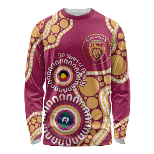 Brisbane Lions NAIDOC 2026 Personalised Long Sleeve Shirt 50 Years of Deadly Aboriginal Art