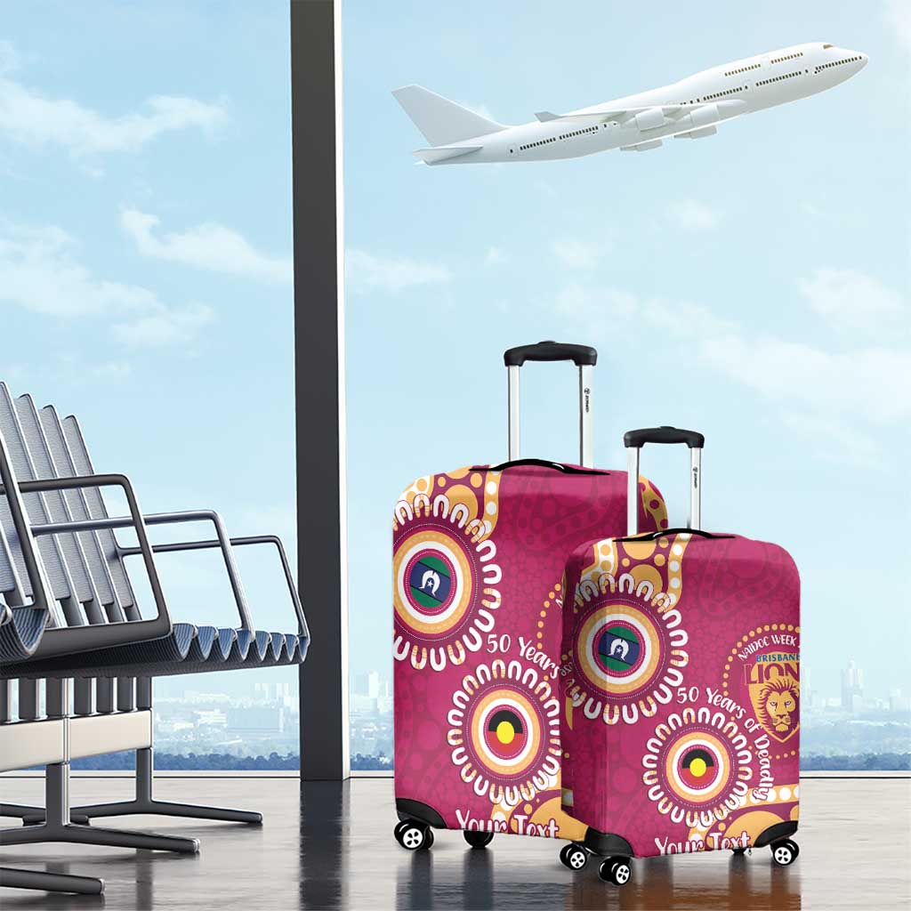 Brisbane Lions NAIDOC 2026 Personalised Luggage Cover 50 Years of Deadly Aboriginal Art