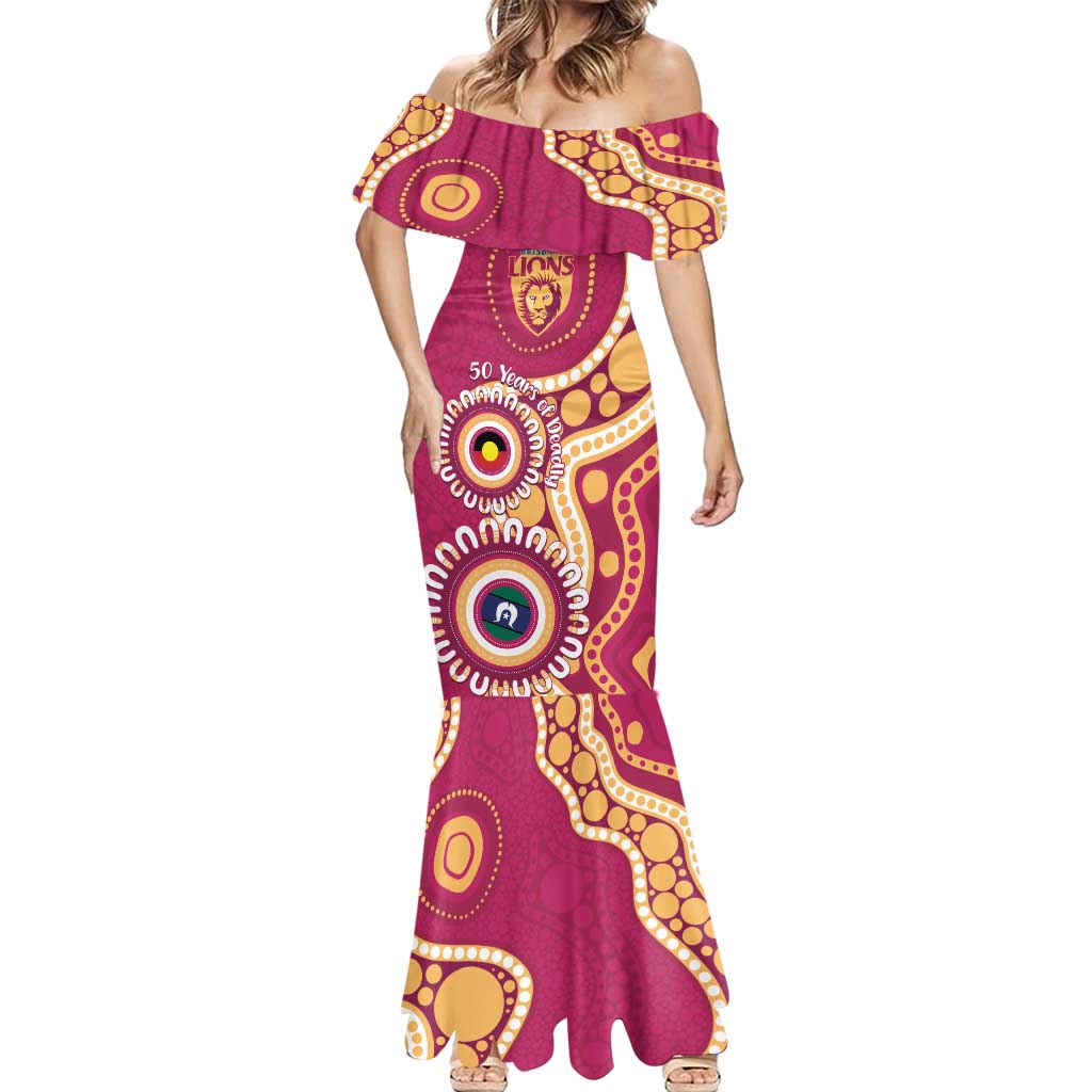 Brisbane Lions NAIDOC 2026 Personalised Mermaid Dress 50 Years of Deadly Aboriginal Art
