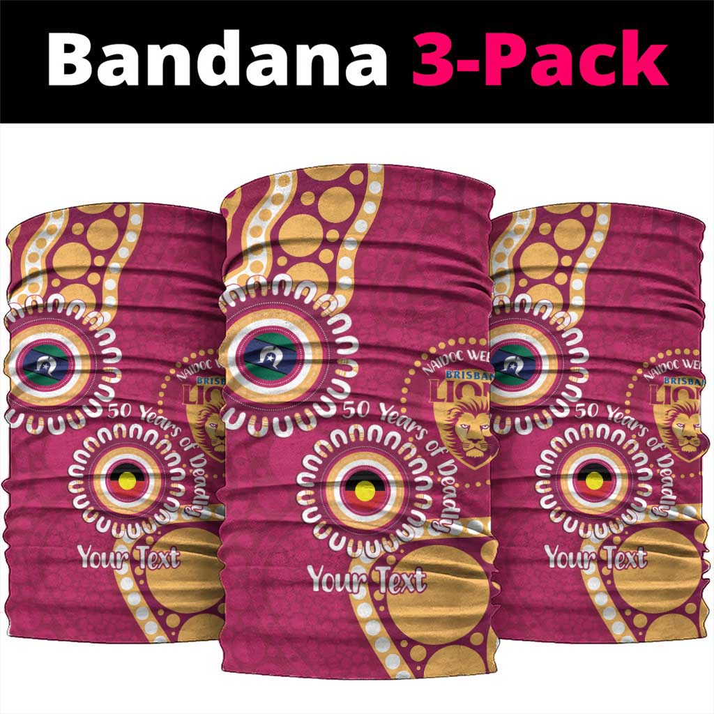 Brisbane Lions NAIDOC 2026 Personalised Neck Gaiter 50 Years of Deadly Aboriginal Art