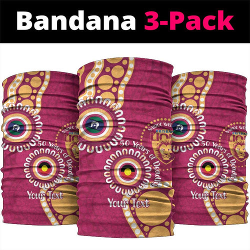 Brisbane Lions NAIDOC 2026 Personalised Neck Gaiter 50 Years of Deadly Aboriginal Art