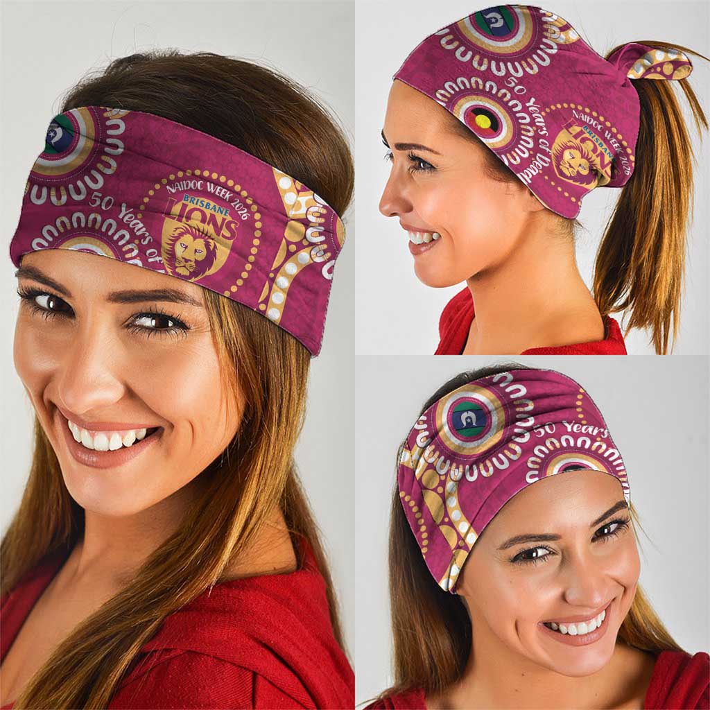 Brisbane Lions NAIDOC 2026 Personalised Neck Gaiter 50 Years of Deadly Aboriginal Art