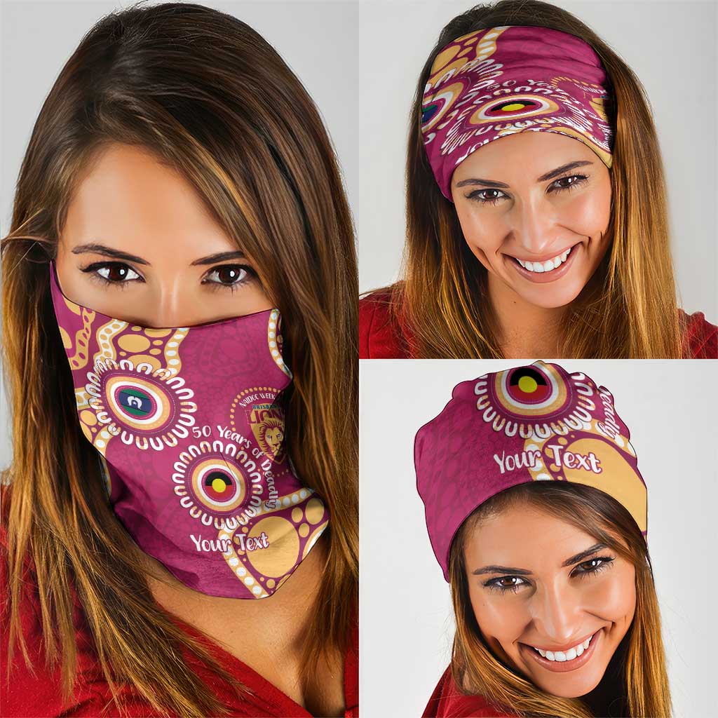 Brisbane Lions NAIDOC 2026 Personalised Neck Gaiter 50 Years of Deadly Aboriginal Art