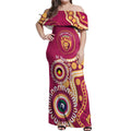 Brisbane Lions NAIDOC 2026 Personalised Off Shoulder Maxi Dress 50 Years of Deadly Aboriginal Art