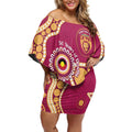 Brisbane Lions NAIDOC 2026 Personalised Off Shoulder Short Dress 50 Years of Deadly Aboriginal Art