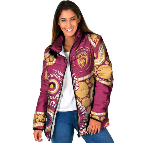 Brisbane Lions NAIDOC 2026 Personalised Padded Jacket 50 Years of Deadly Aboriginal Art