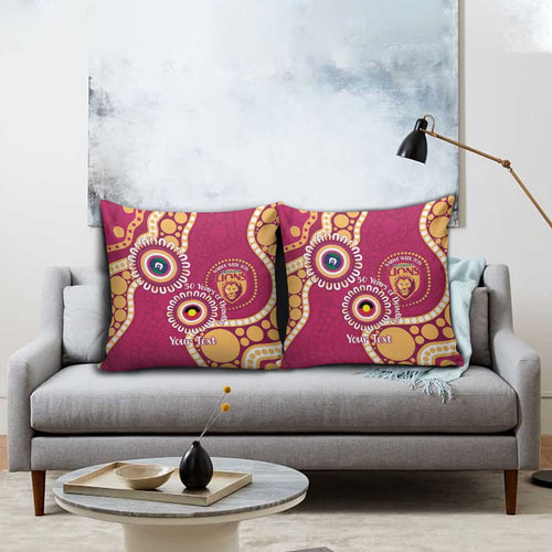 Brisbane Lions NAIDOC 2026 Personalised Pillow Cover 50 Years of Deadly Aboriginal Art