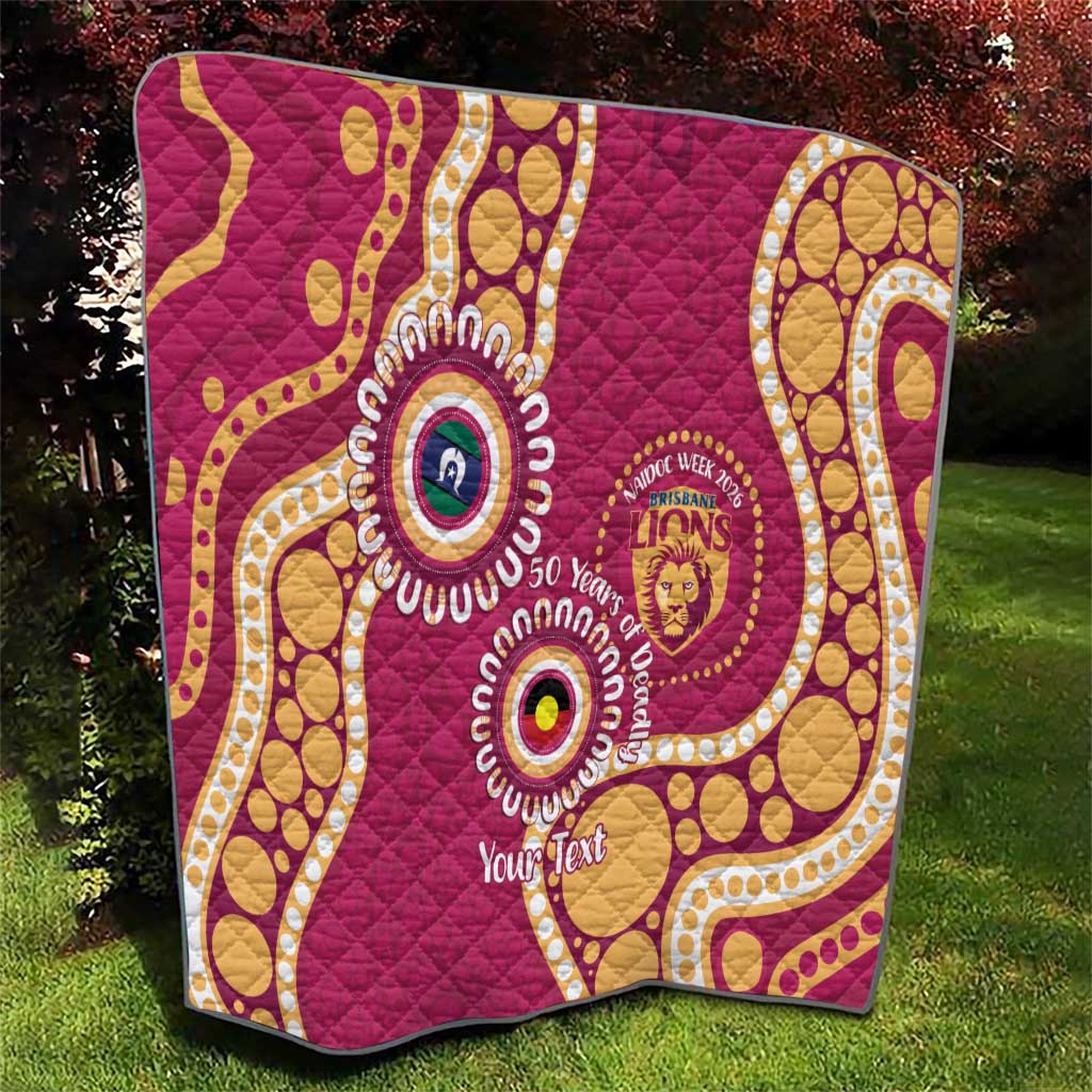 Brisbane Lions NAIDOC 2026 Personalised Quilt 50 Years of Deadly Aboriginal Art