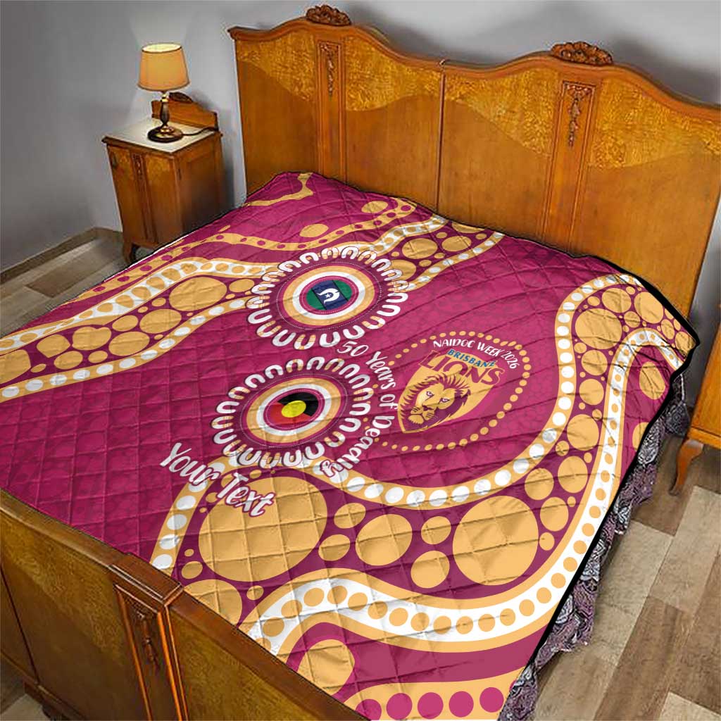 Brisbane Lions NAIDOC 2026 Personalised Quilt 50 Years of Deadly Aboriginal Art