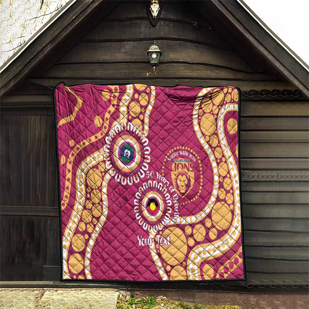 Brisbane Lions NAIDOC 2026 Personalised Quilt 50 Years of Deadly Aboriginal Art