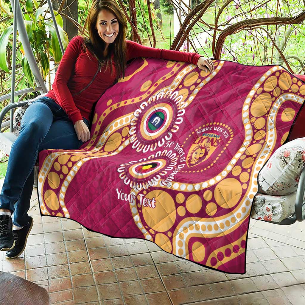 Brisbane Lions NAIDOC 2026 Personalised Quilt 50 Years of Deadly Aboriginal Art