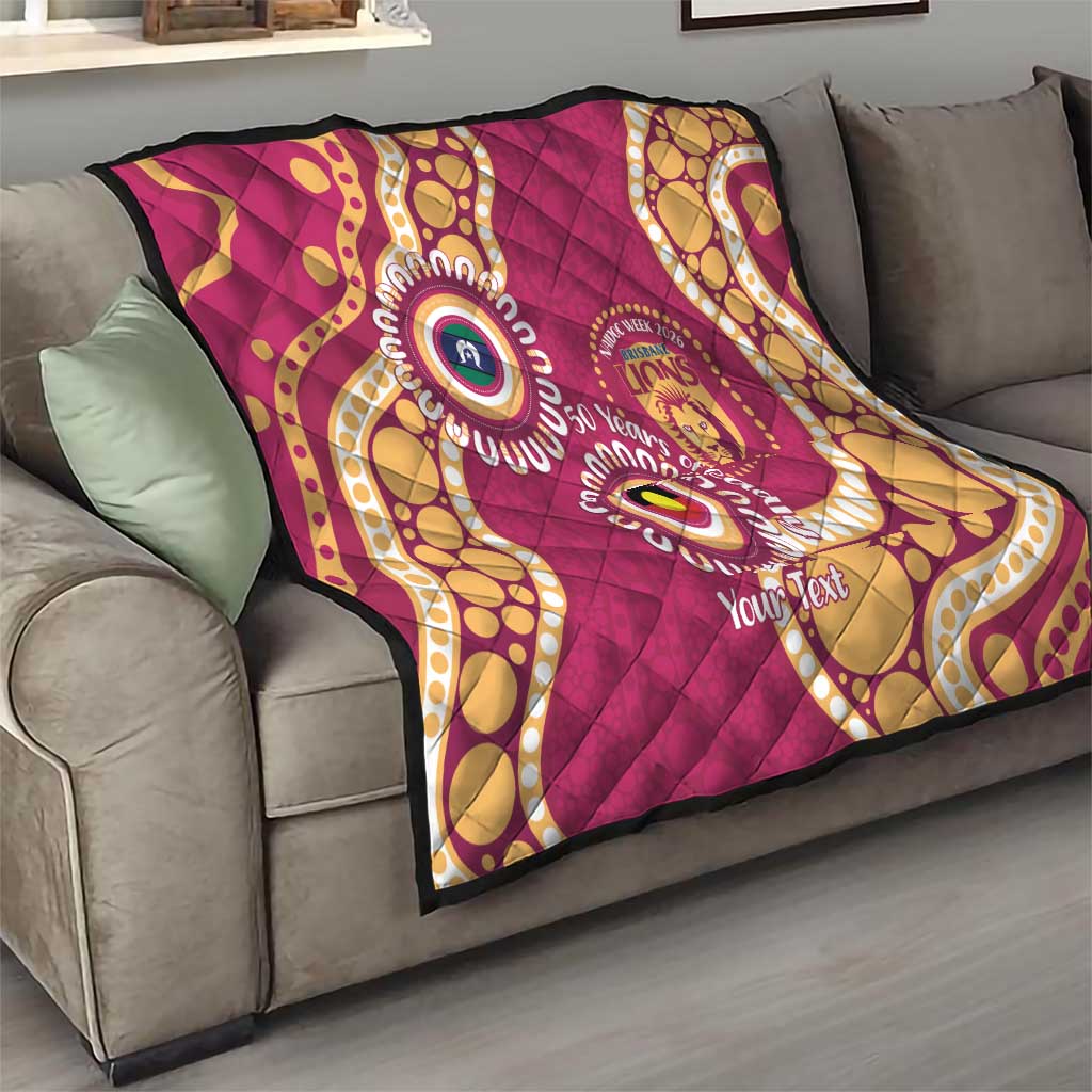 Brisbane Lions NAIDOC 2026 Personalised Quilt 50 Years of Deadly Aboriginal Art