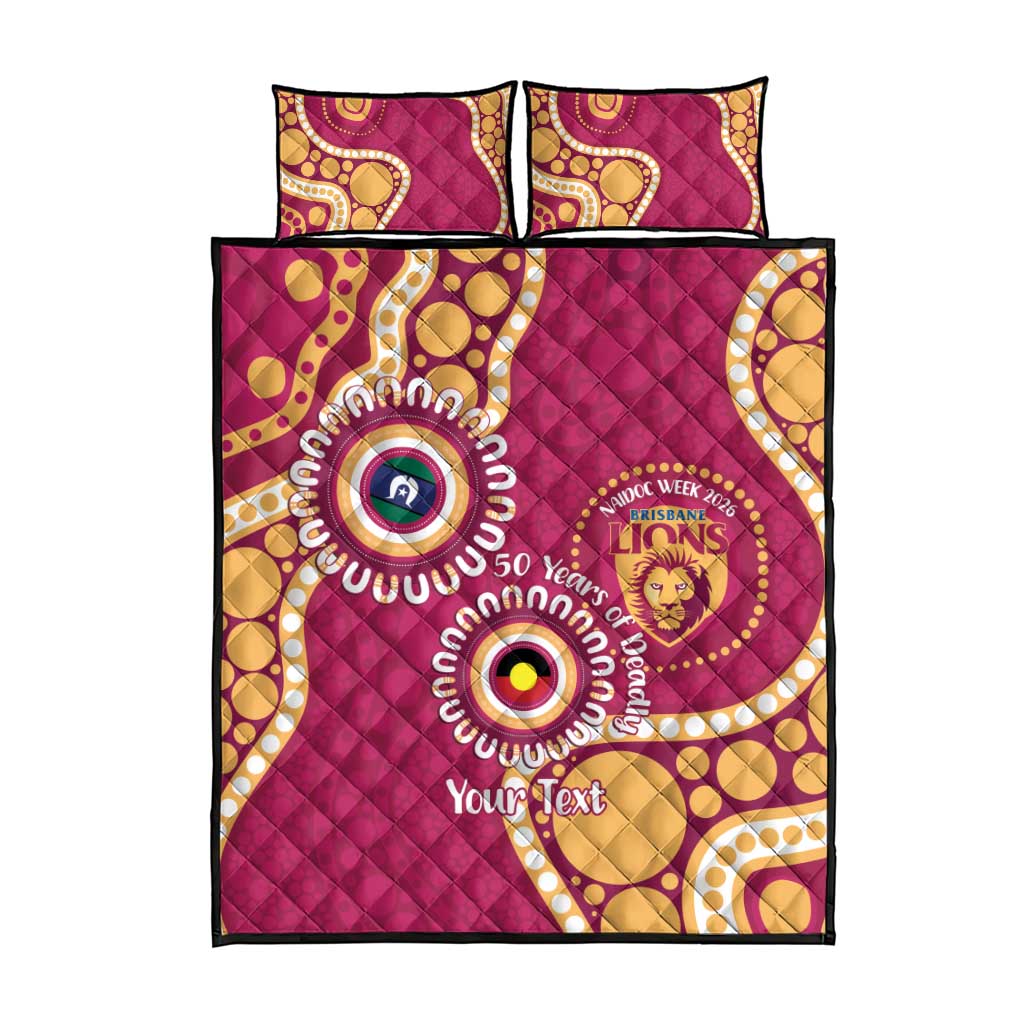 Brisbane Lions NAIDOC 2026 Personalised Quilt Bed Set 50 Years of Deadly Aboriginal Art