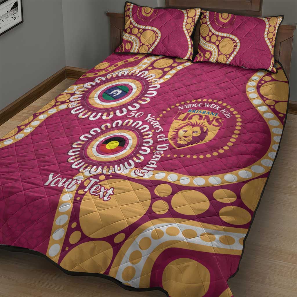 Brisbane Lions NAIDOC 2026 Personalised Quilt Bed Set 50 Years of Deadly Aboriginal Art