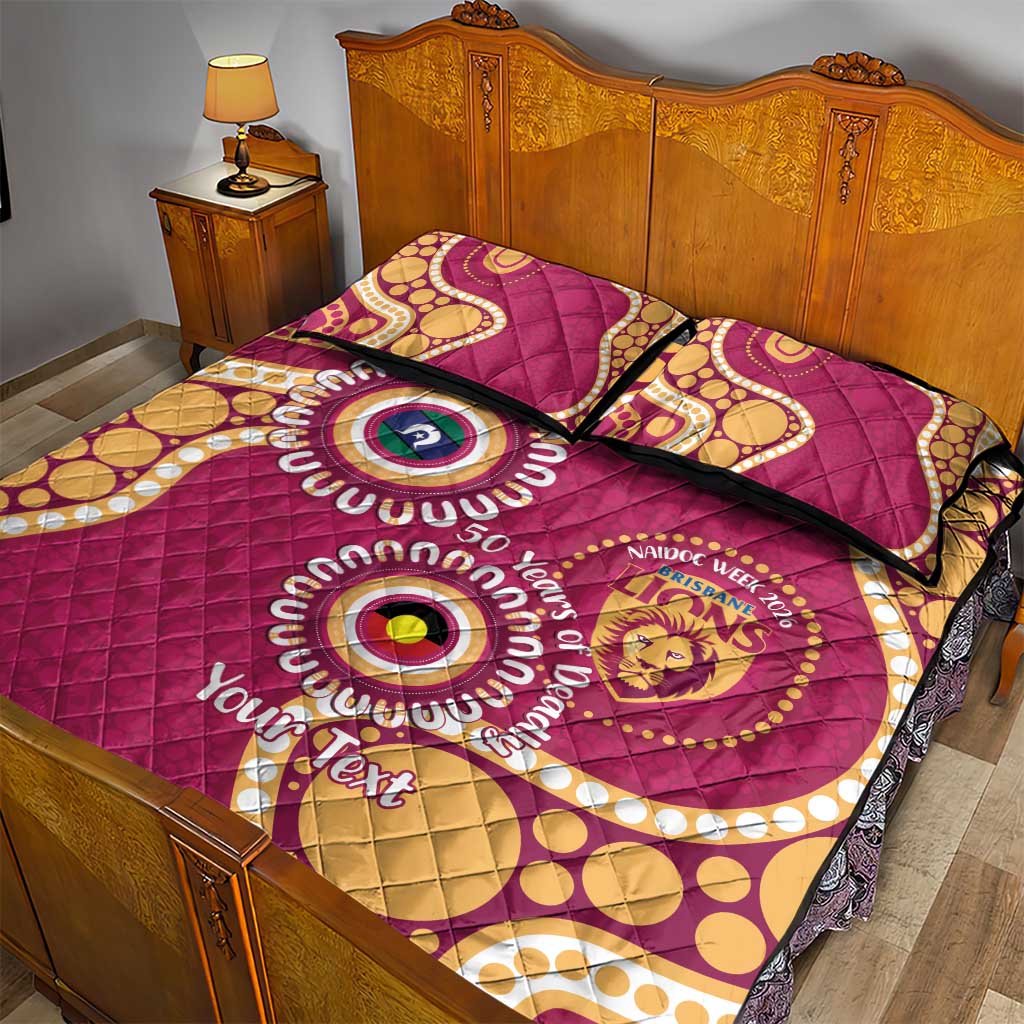Brisbane Lions NAIDOC 2026 Personalised Quilt Bed Set 50 Years of Deadly Aboriginal Art