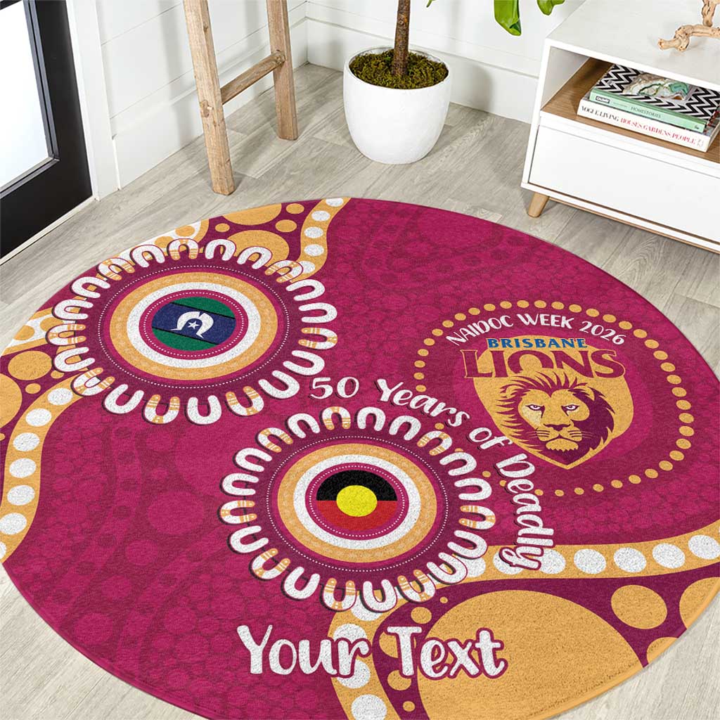 Brisbane Lions NAIDOC 2026 Personalised Round Carpet 50 Years of Deadly Aboriginal Art