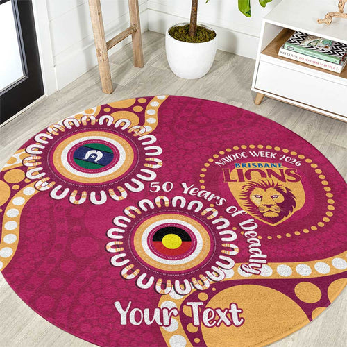 Brisbane Lions NAIDOC 2026 Personalised Round Carpet 50 Years of Deadly Aboriginal Art