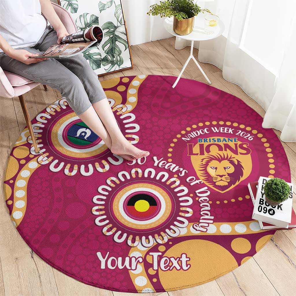 Brisbane Lions NAIDOC 2026 Personalised Round Carpet 50 Years of Deadly Aboriginal Art