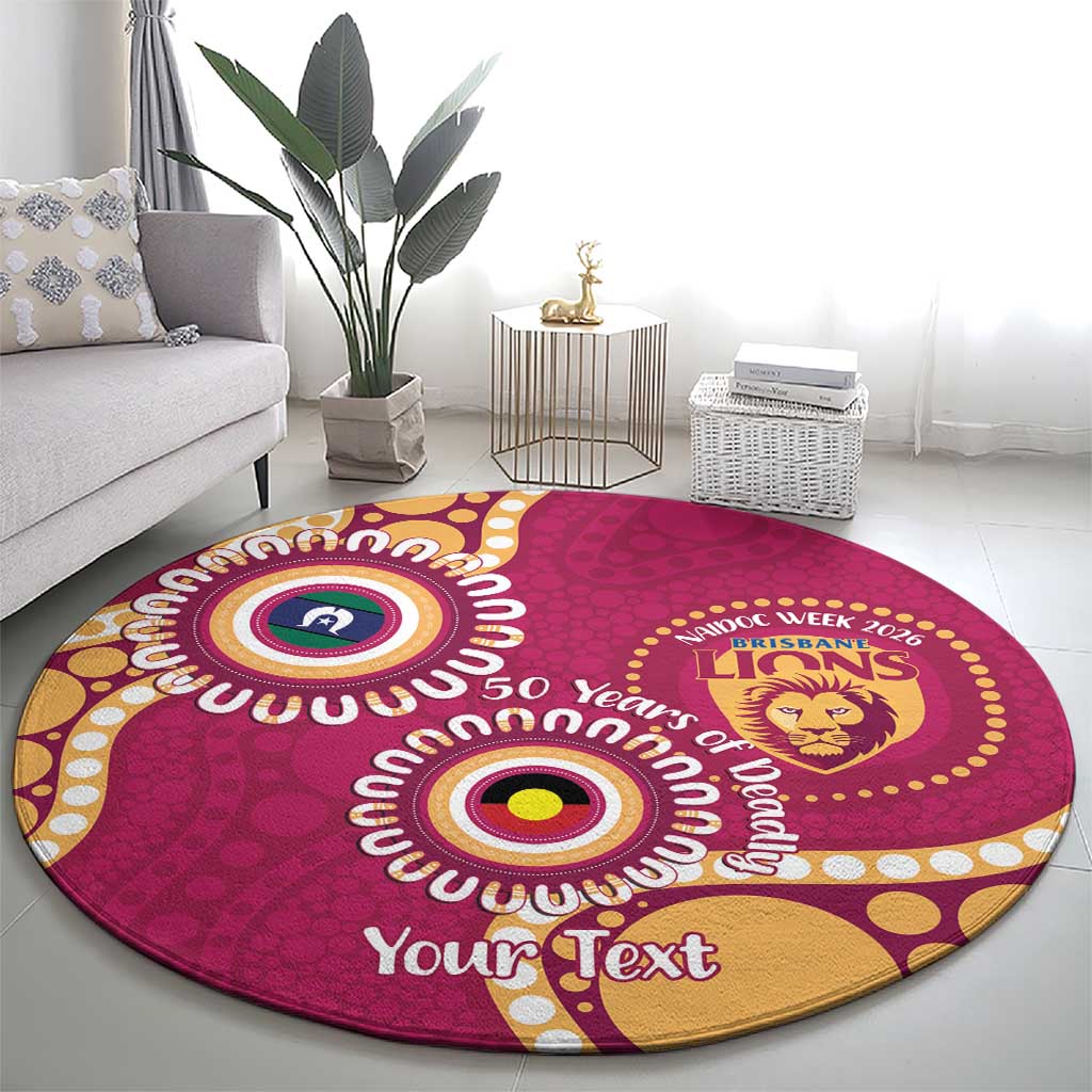Brisbane Lions NAIDOC 2026 Personalised Round Carpet 50 Years of Deadly Aboriginal Art