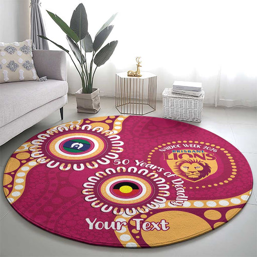 Brisbane Lions NAIDOC 2026 Personalised Round Carpet 50 Years of Deadly Aboriginal Art