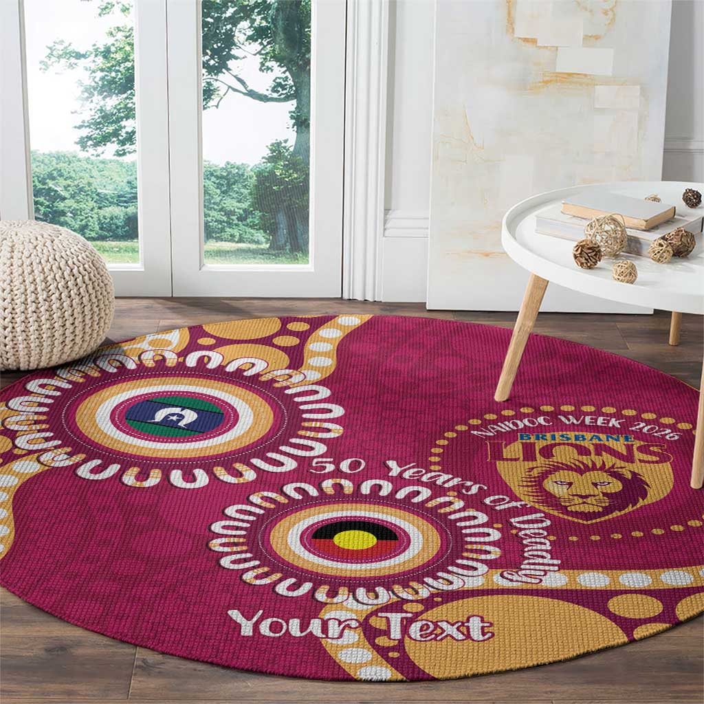 Brisbane Lions NAIDOC 2026 Personalised Round Carpet 50 Years of Deadly Aboriginal Art