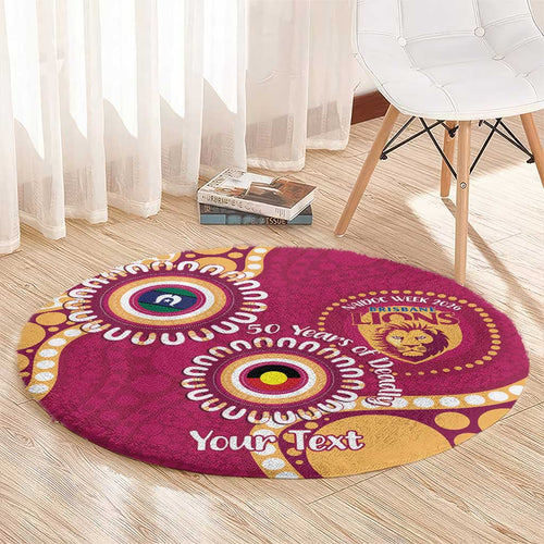 Brisbane Lions NAIDOC 2026 Personalised Round Carpet 50 Years of Deadly Aboriginal Art